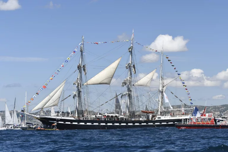 Trojarbolni brod Belem prenio je olimpijski plamen iz Grčke u Francusku, Foto: William Cannarella / Panoramic / Bestimage/BESTIMAGE/Pixsell